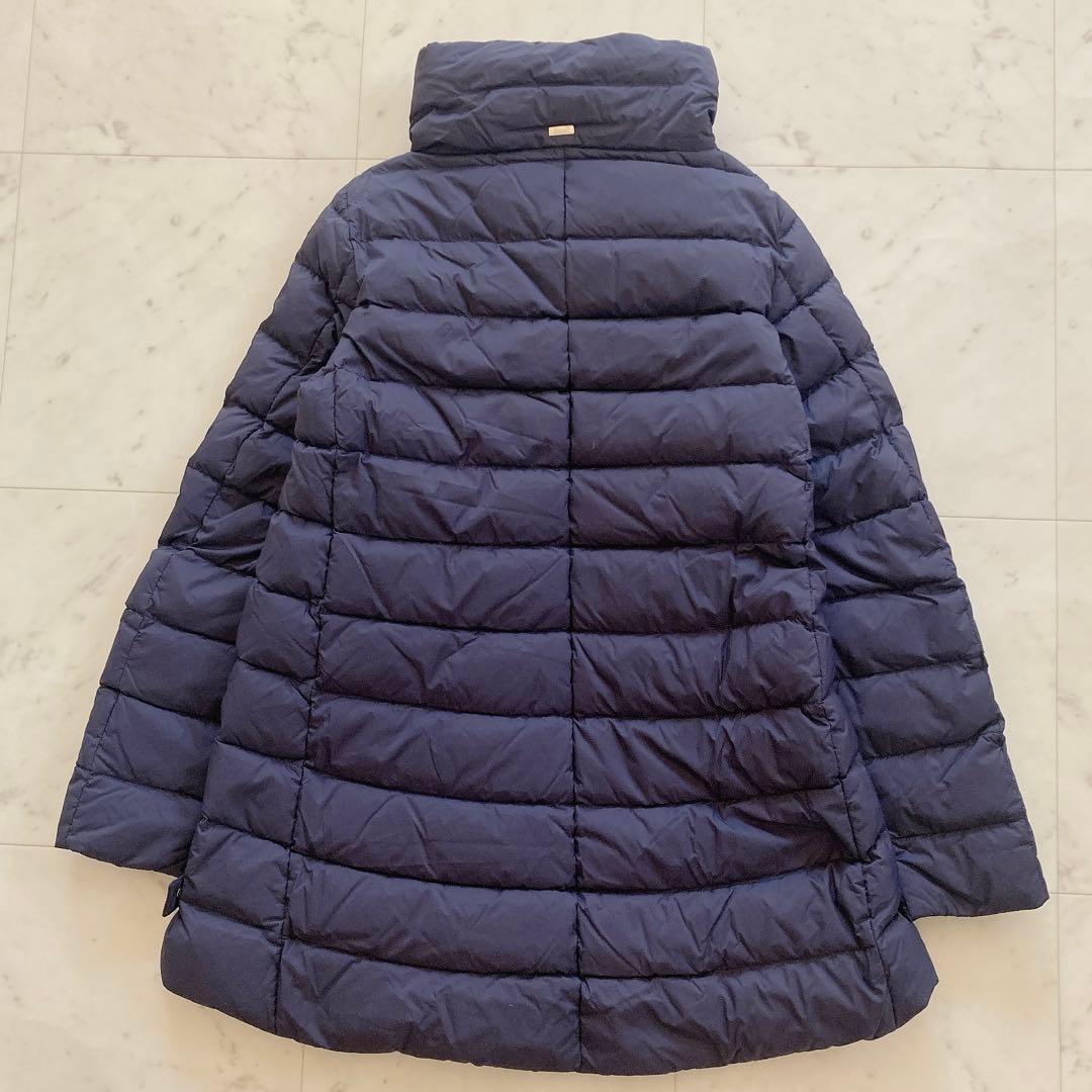 極美品　ヘルノ　エコエイジ Aライン ダウンジャケット　ネイビー　40