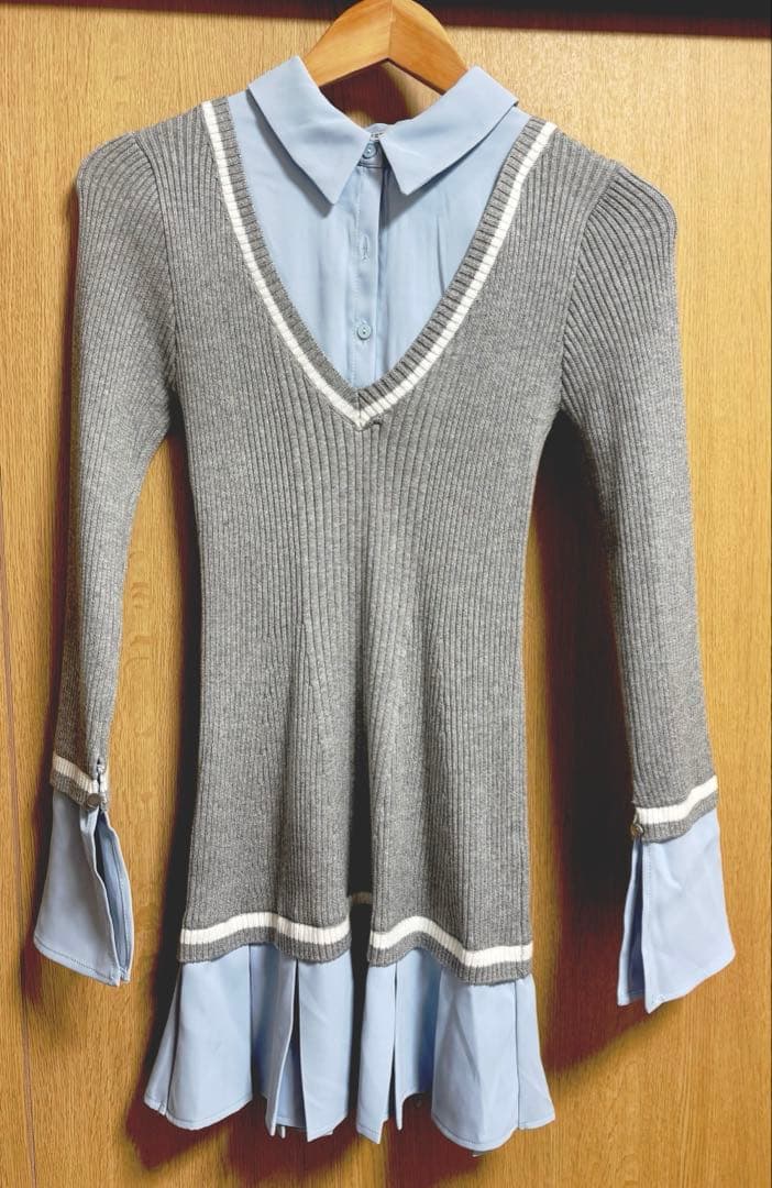 LIP SERVICE シャツドッキングプリーツワンピース リップサービス