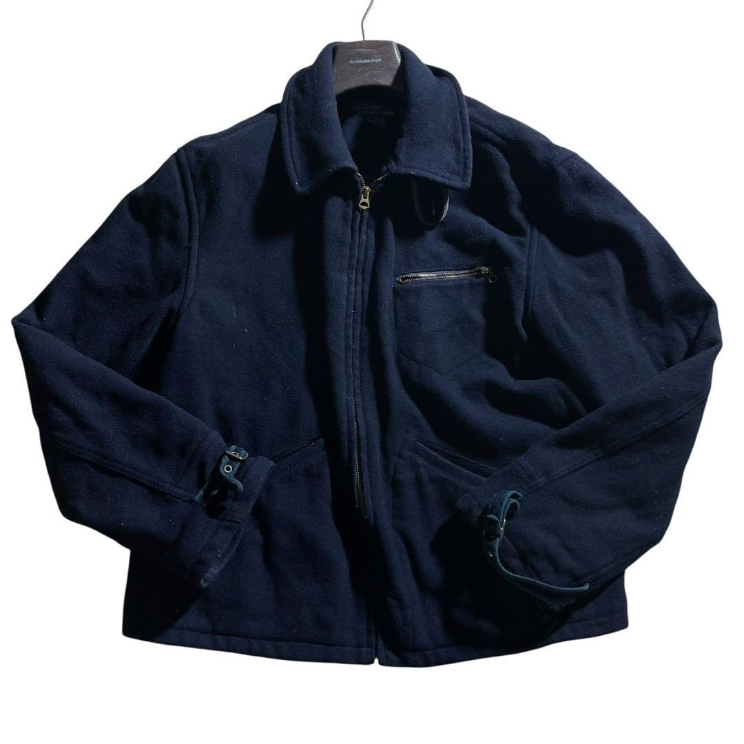 希少 ポロラルフローレン ウール スイングトップ ジャケット 濃紺 Lサイズ