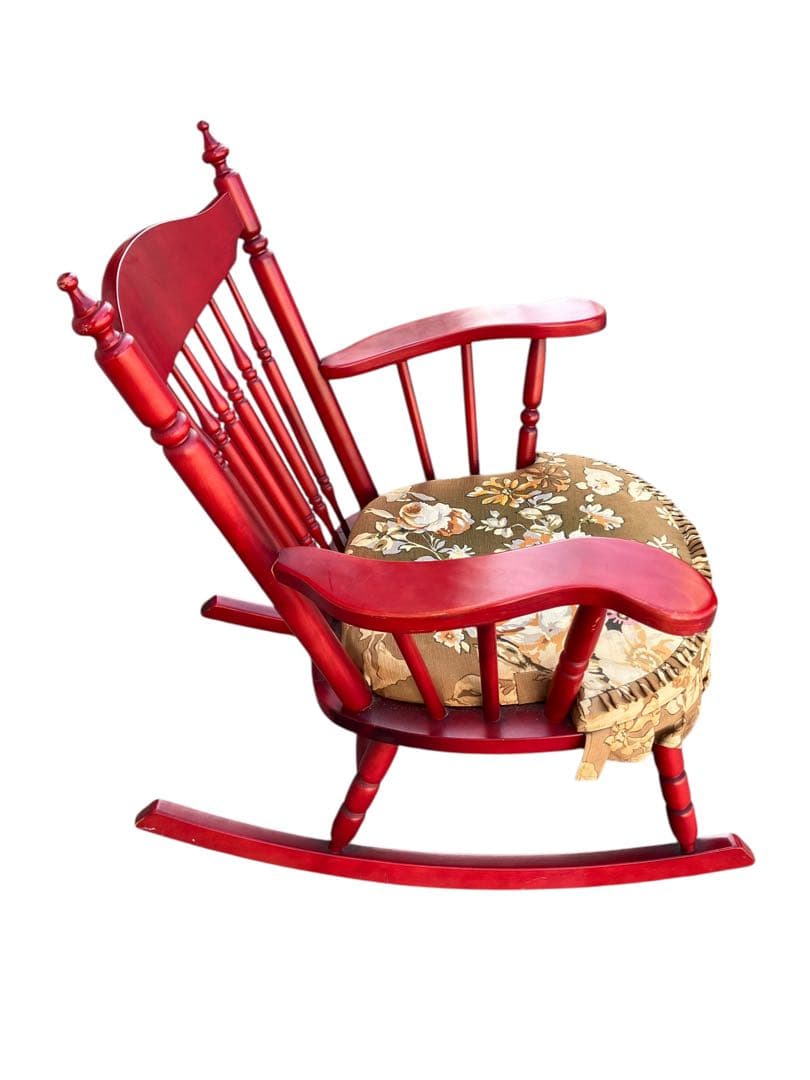 【美品】東洋ファニチャー ロッキングチェア アンティーク レトロ 椅子 赤