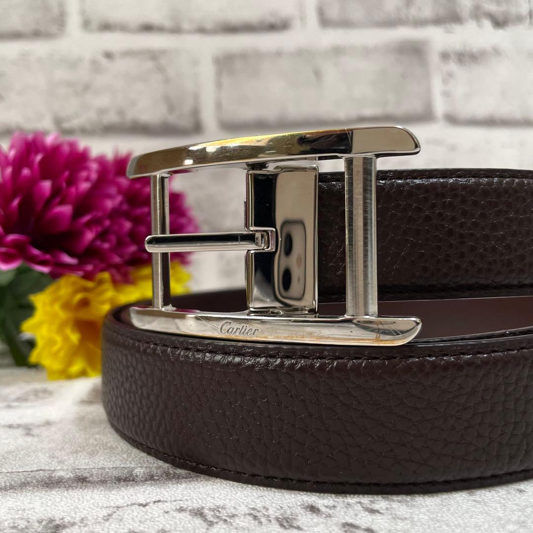 極美品✨カルティエ　ベルト　タンクドゥ　アルディロン　スクエア　シルバー金具