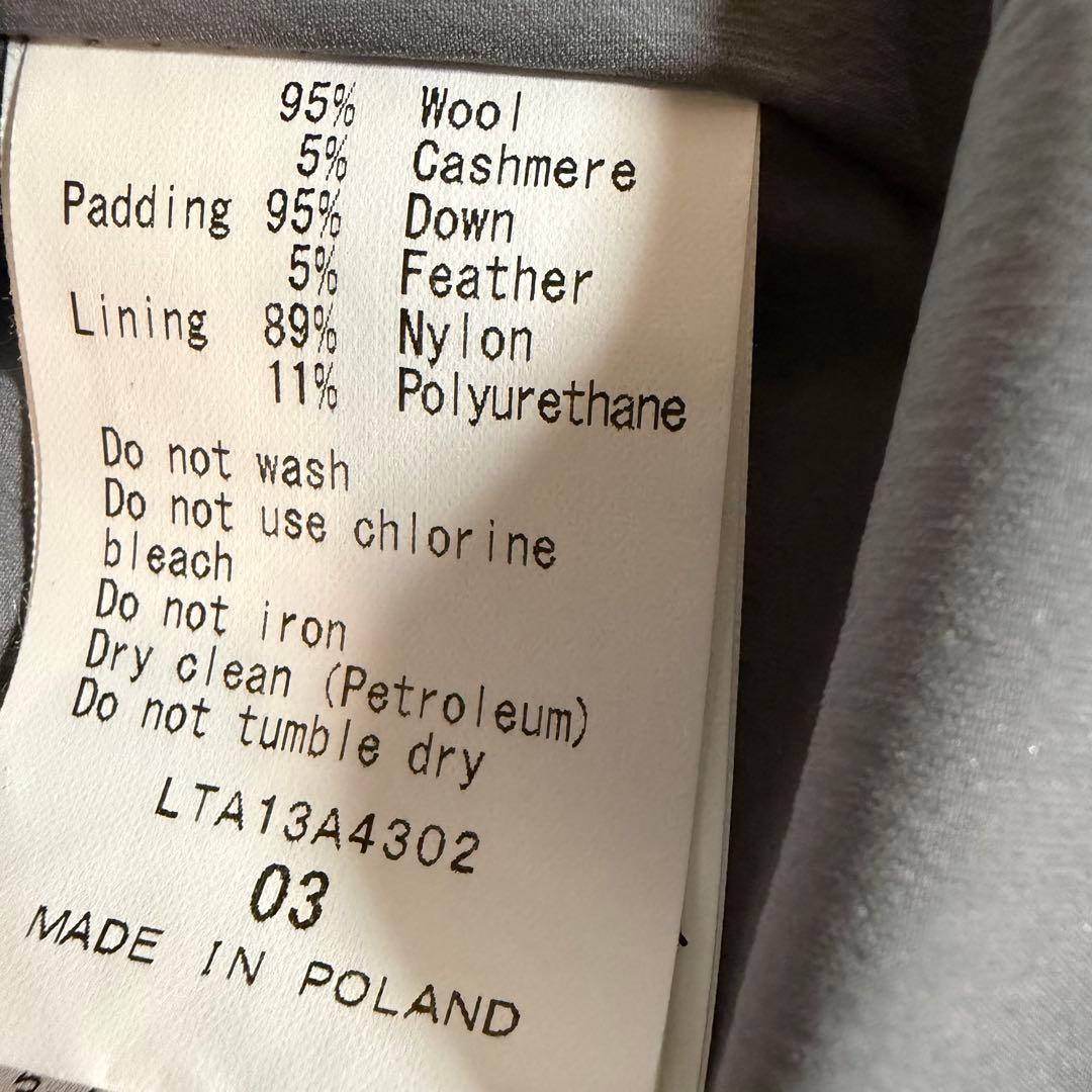 極美品★TATRAS★タトラス カシミヤ混ダウンコート 金ボタン　03 グレー