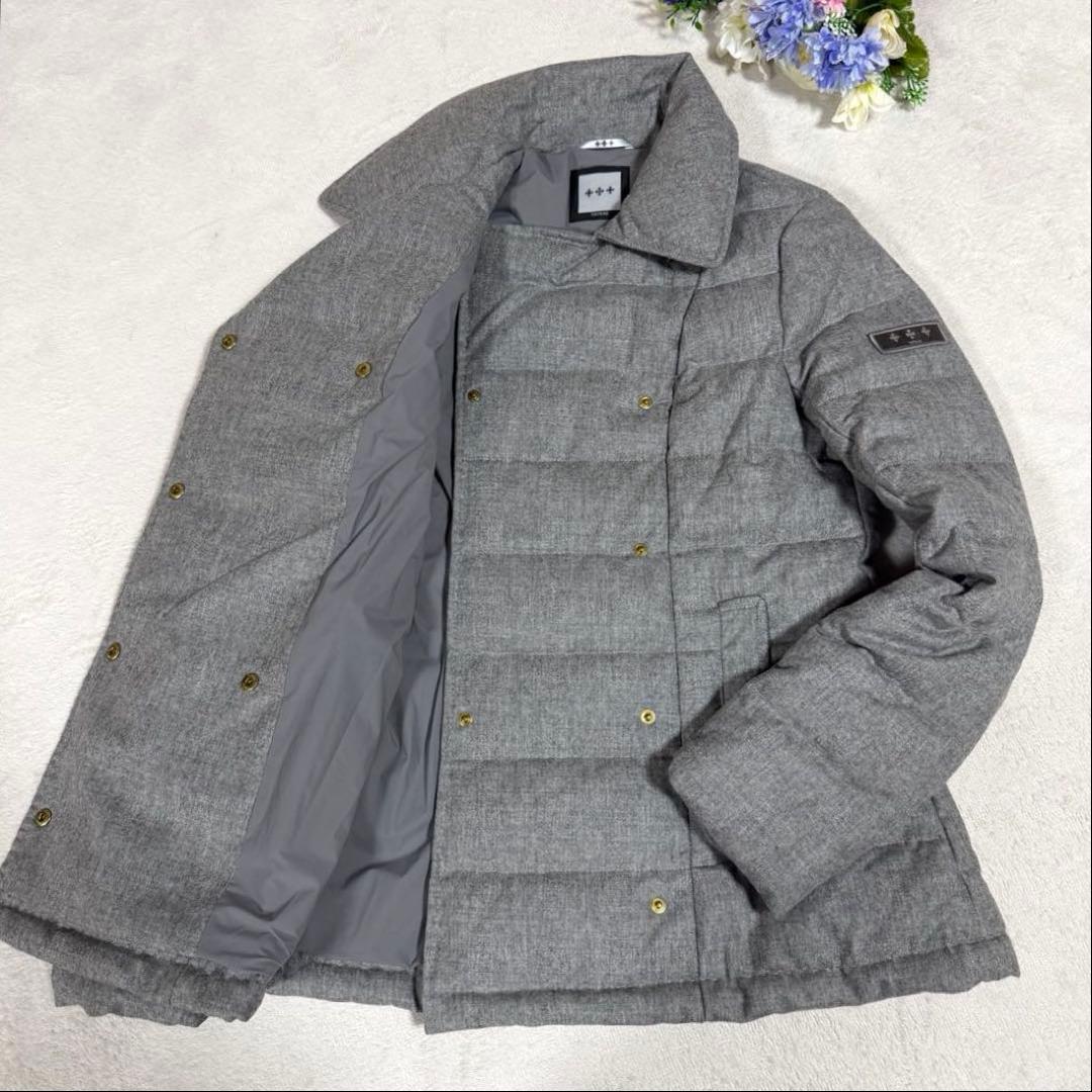 極美品★TATRAS★タトラス カシミヤ混ダウンコート 金ボタン　03 グレー