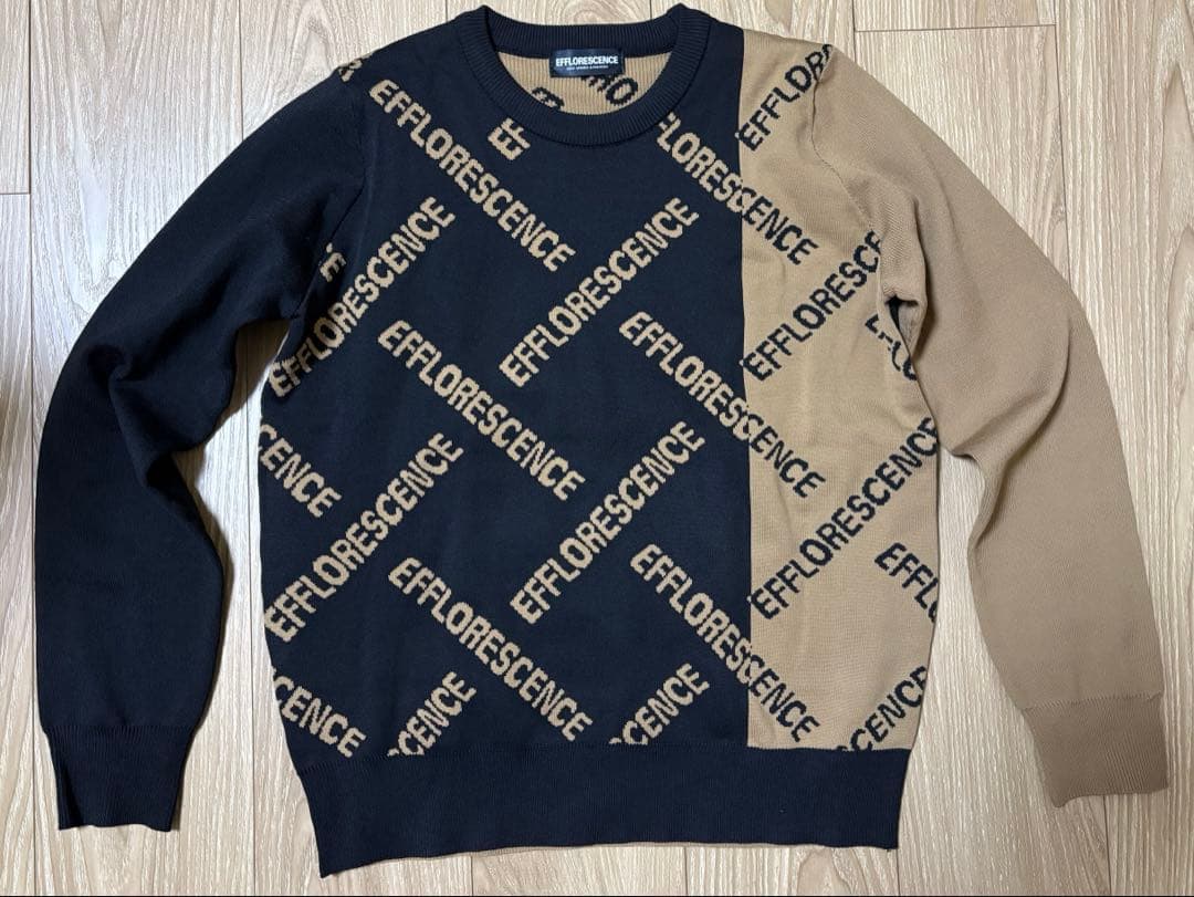 EFFLORESCENCE ロゴプリント ニット M