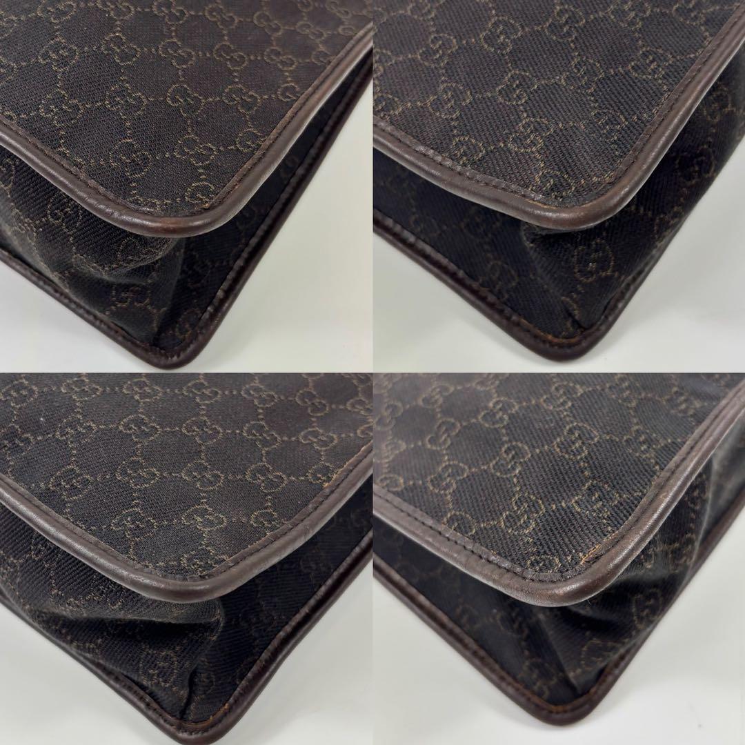 グッチ メッセンジャーバッグ GGキャンバス レザー A4収納 ブラウン