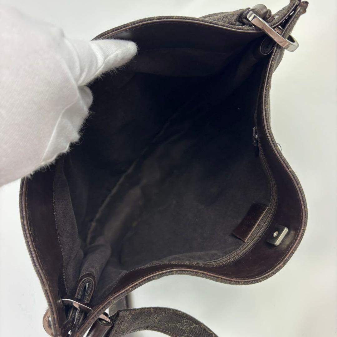 グッチ メッセンジャーバッグ GGキャンバス レザー A4収納 ブラウン