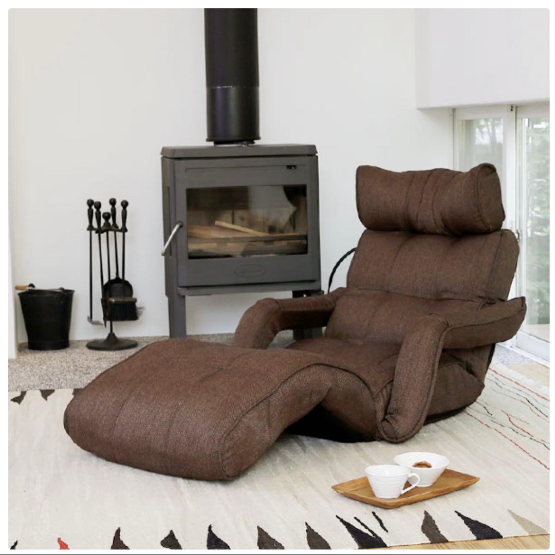 座椅子 リクライニング 肘掛け ハイバック 座いす 1人掛け