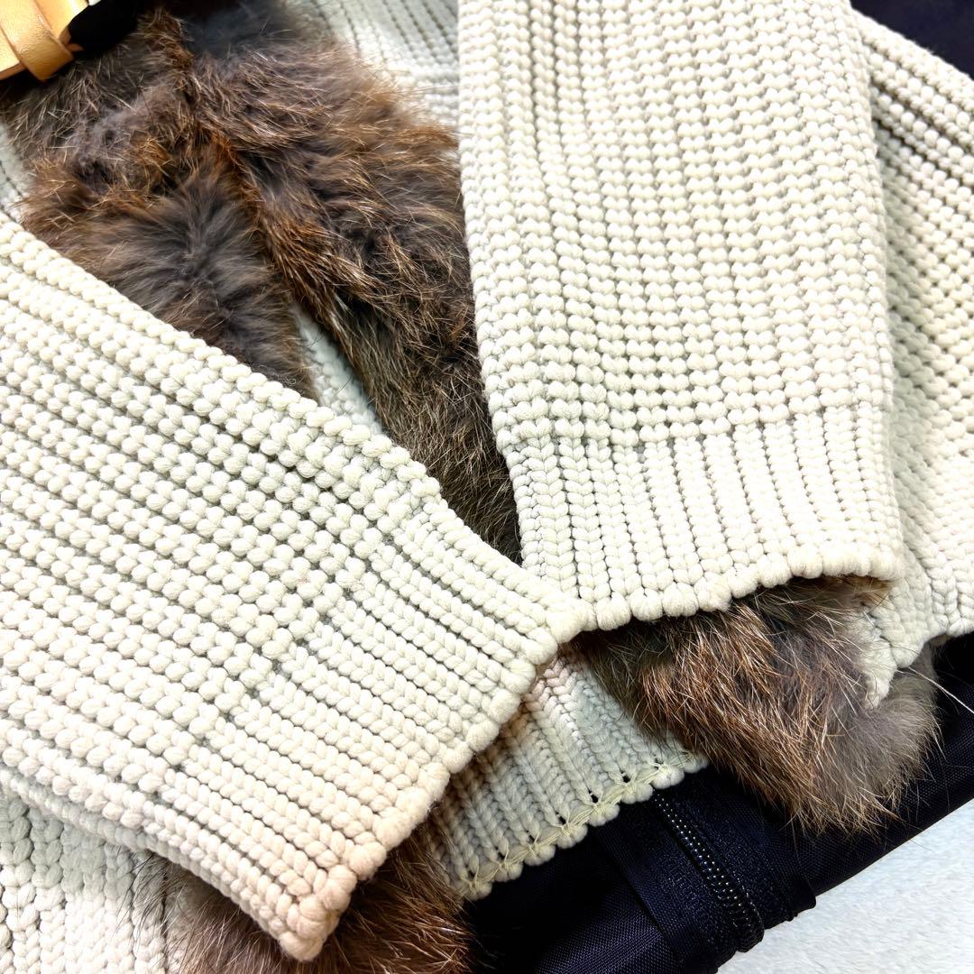 ERMANNO SCERVINO エルマンノシェルヴィーノ ファー付ニットコート