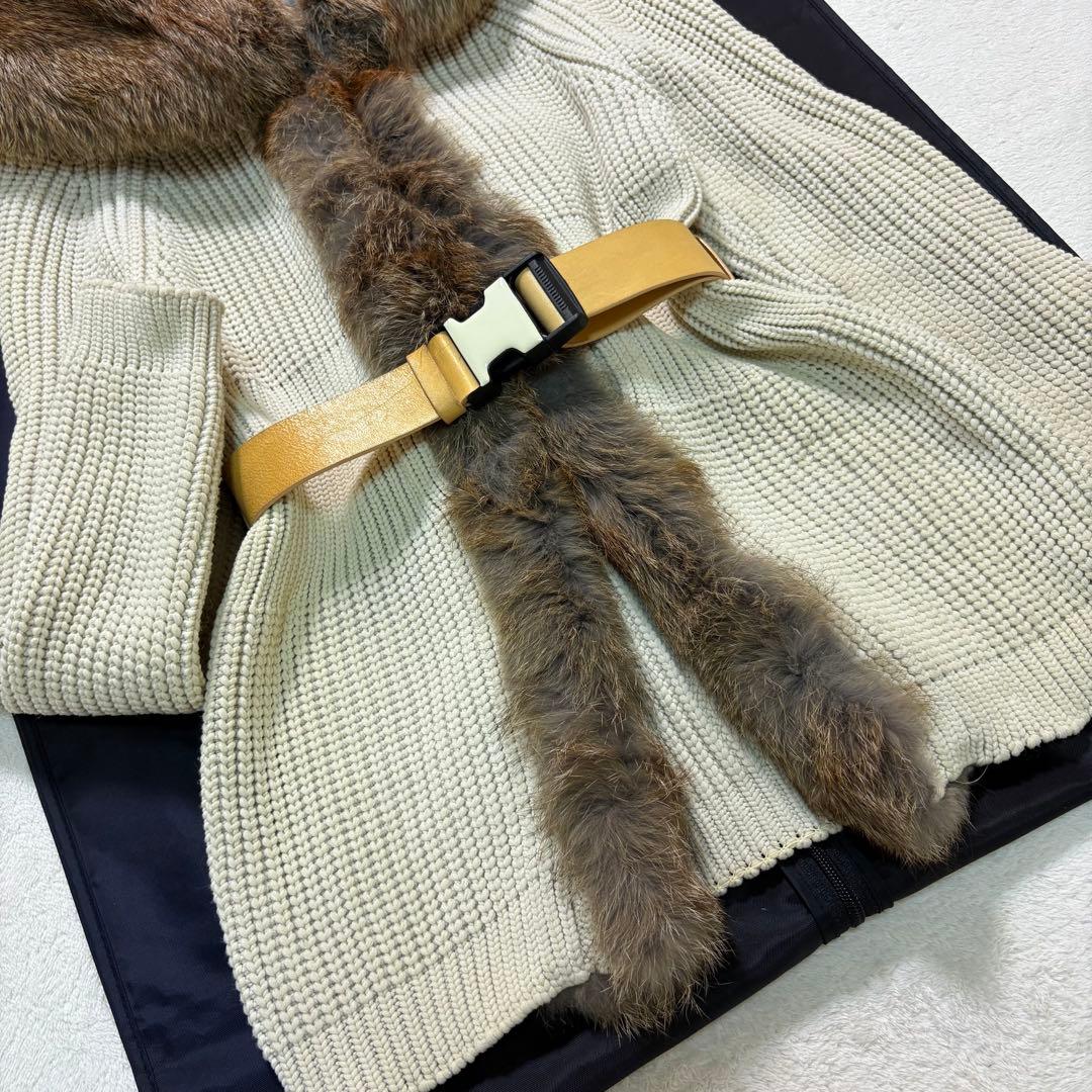 ERMANNO SCERVINO エルマンノシェルヴィーノ ファー付ニットコート