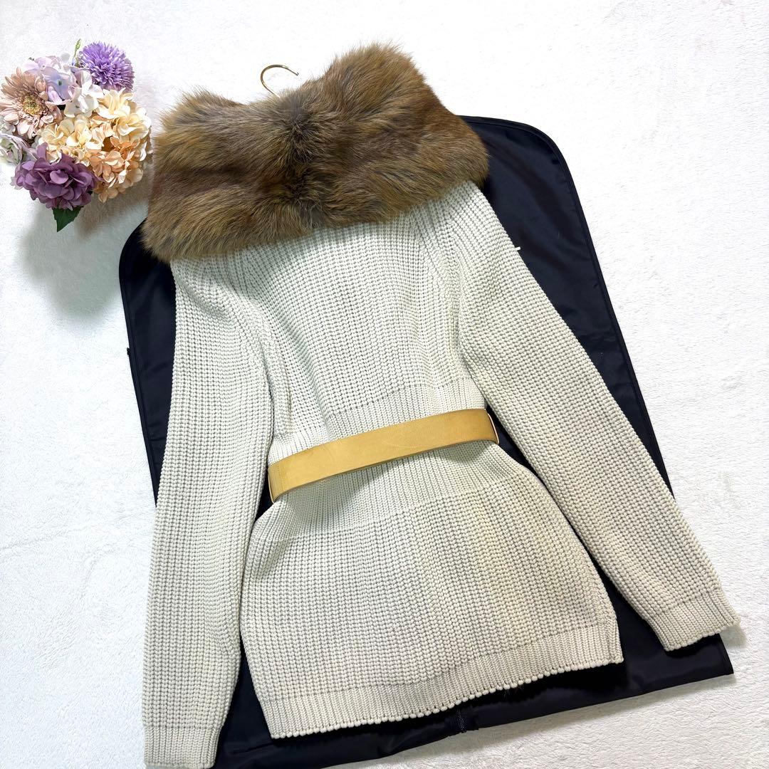 ERMANNO SCERVINO エルマンノシェルヴィーノ ファー付ニットコート