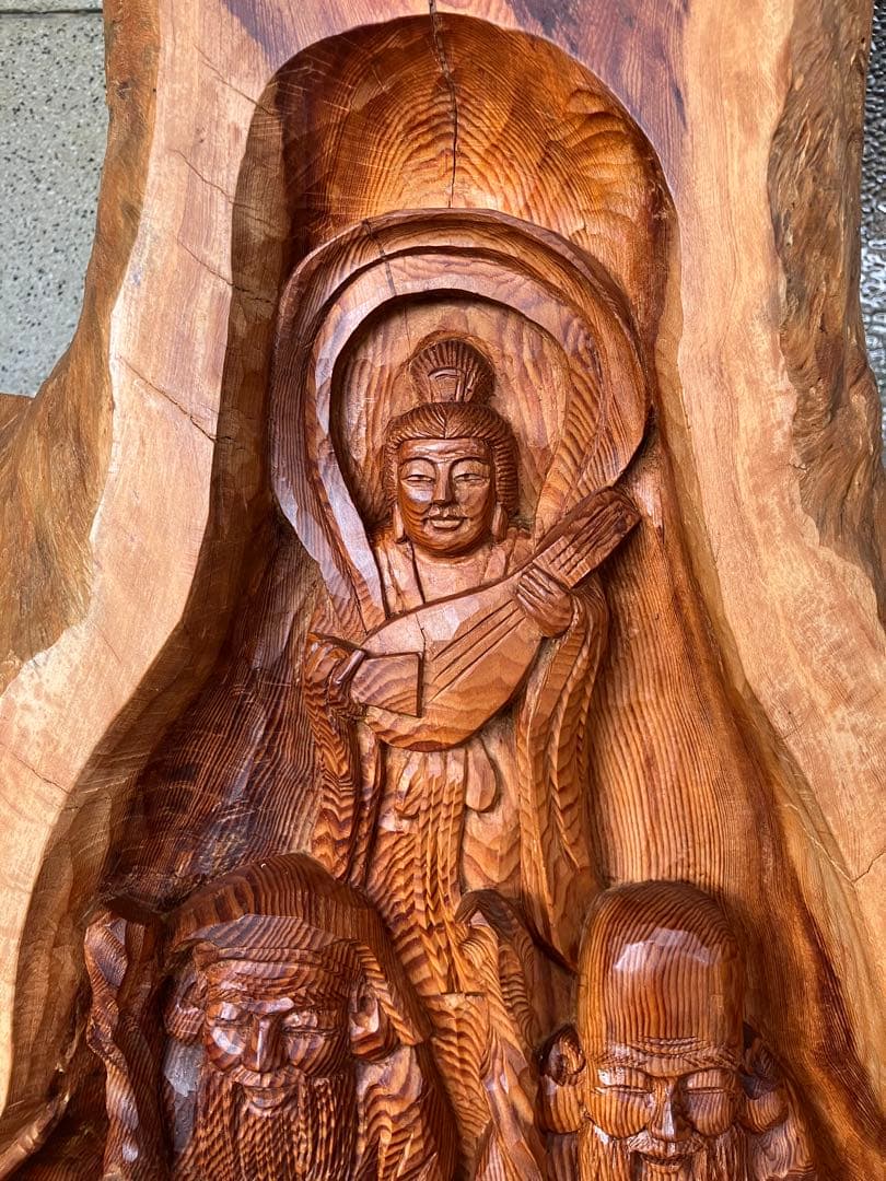 【虎丸様】樹齢470年大師松 木彫り 七福神 彫刻 琴平 岳峰 作