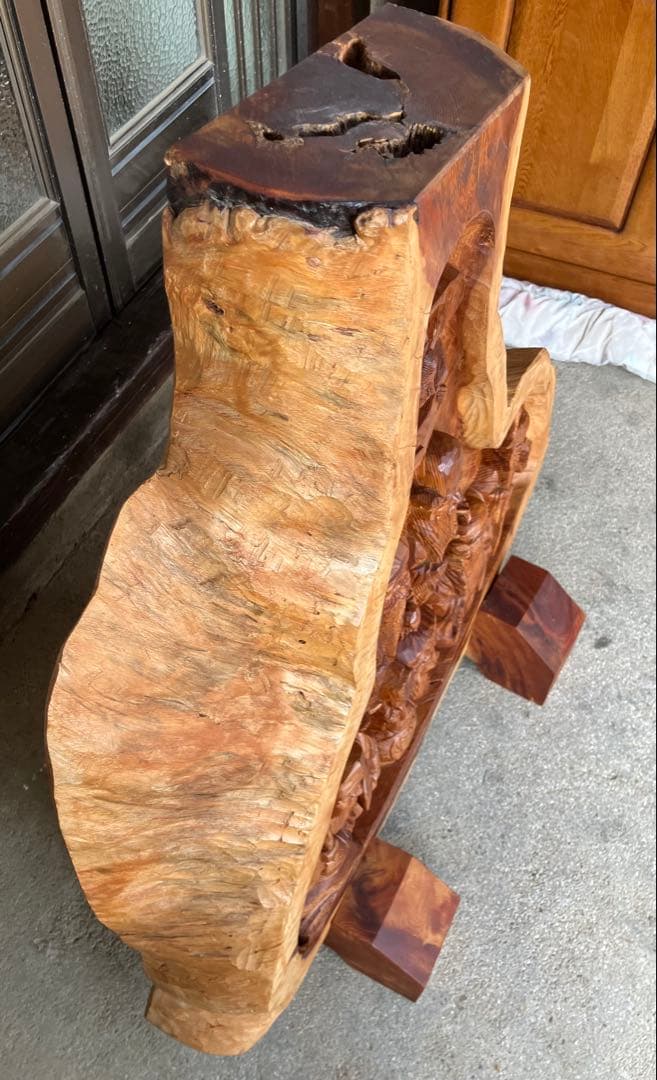 【虎丸様】樹齢470年大師松 木彫り 七福神 彫刻 琴平 岳峰 作