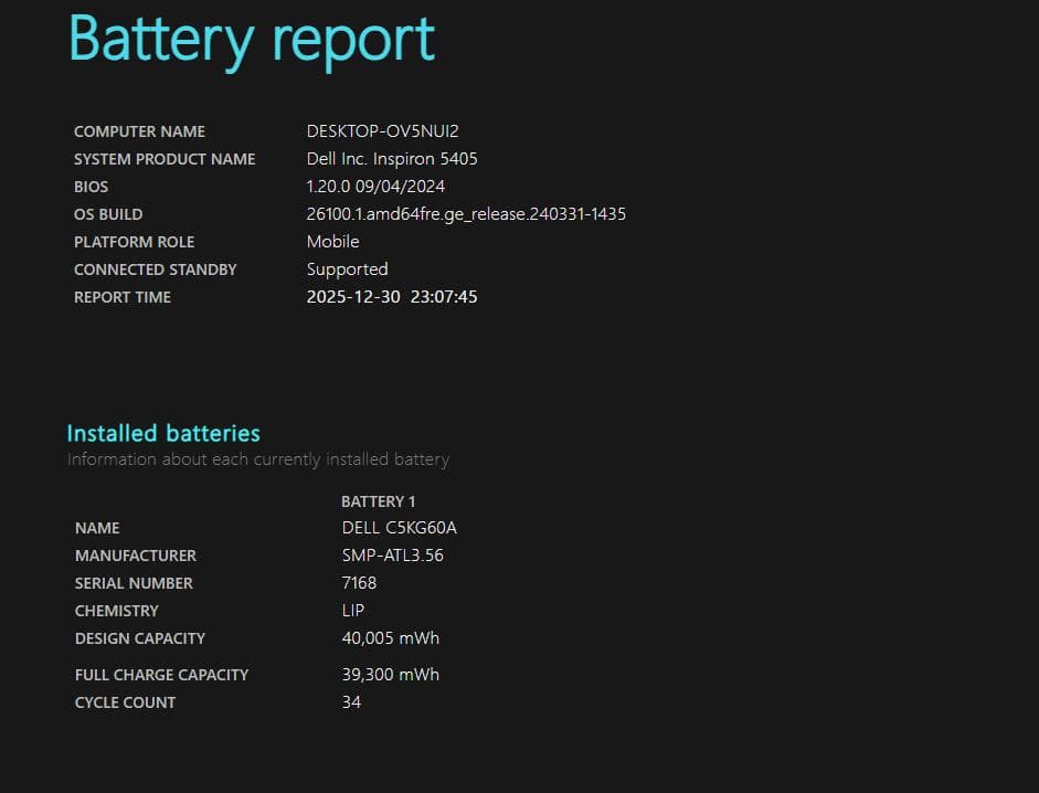 DELLモバイルノートPC Ryzen5 バッテリー98% Windows11