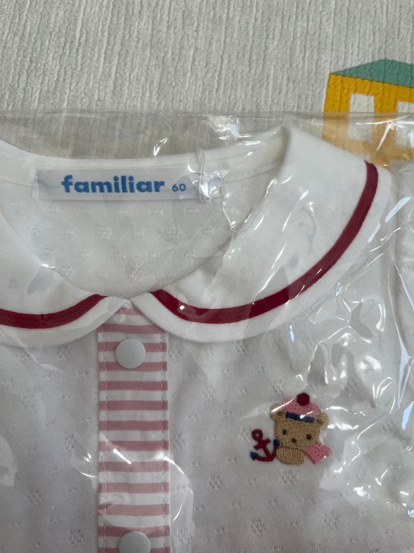 【新品未使用】familiar 袖付ロンパス 60cm
