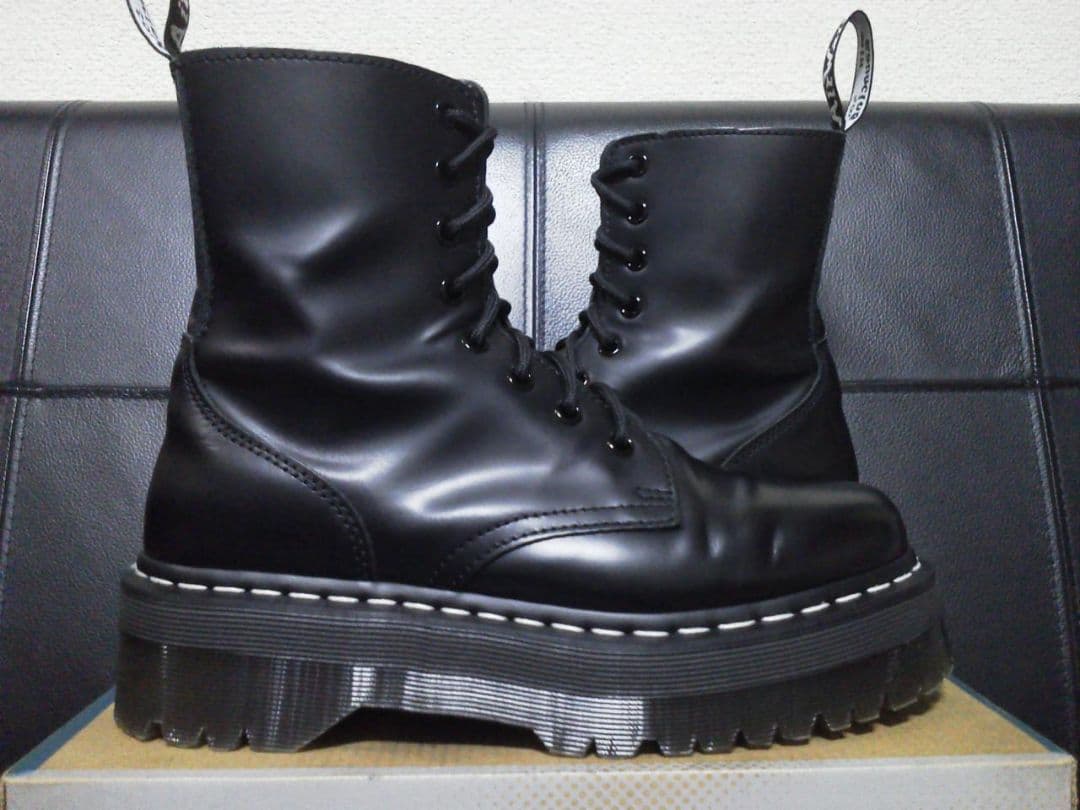 Dr.Martens JADON WS UK6 黒 男女可 厚底 白ステッチ