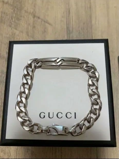 ■中古良品!Nissy愛用 GUCCI／シルバーチェーンブレスレット　18サイズ