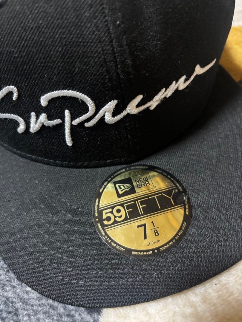 Supreme 59FIFTY ベースボールキャップ 黒 7 1/8 新品