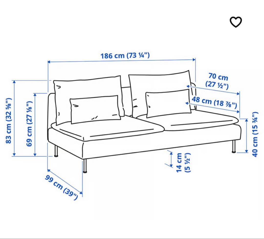 【お値引きしました】IKEA ソーデルハムン　3人掛け　ソファセクション