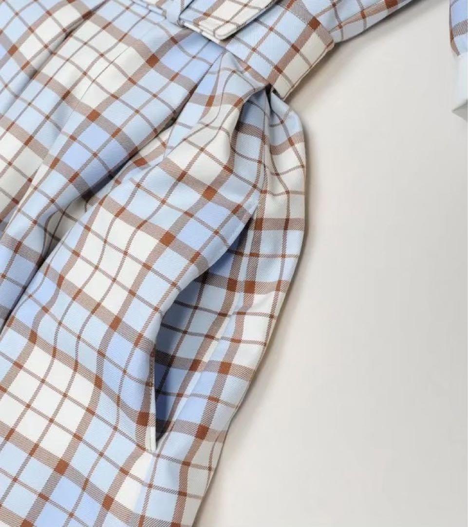 【完全最終値下】 GIRL POPS OP ワンピース サックス チェック 水色