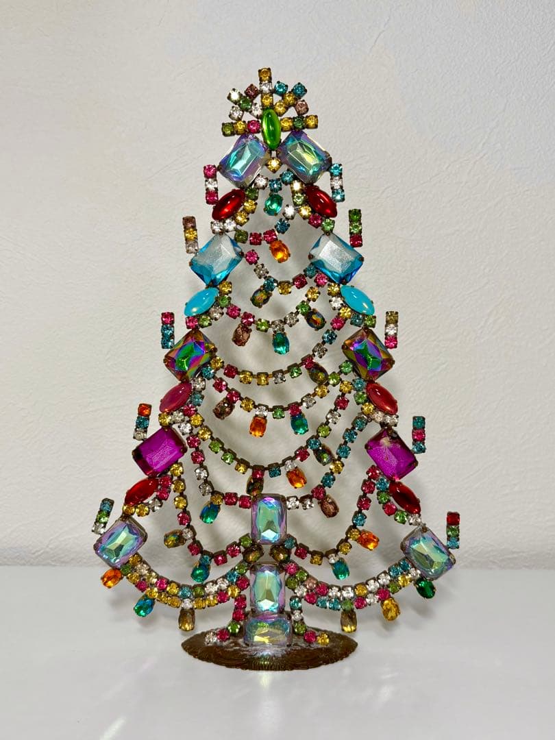 チェコガラス クリスマスツリー　 卓上グラスツリー