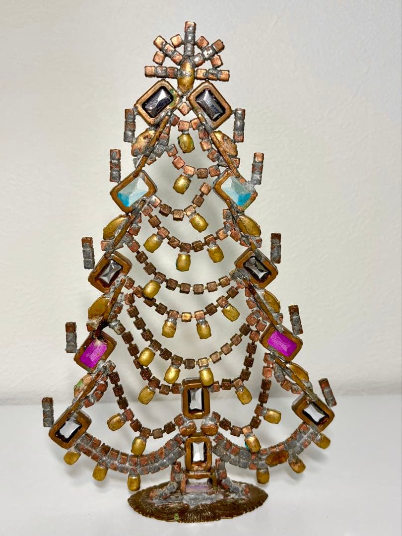 チェコガラス クリスマスツリー　 卓上グラスツリー