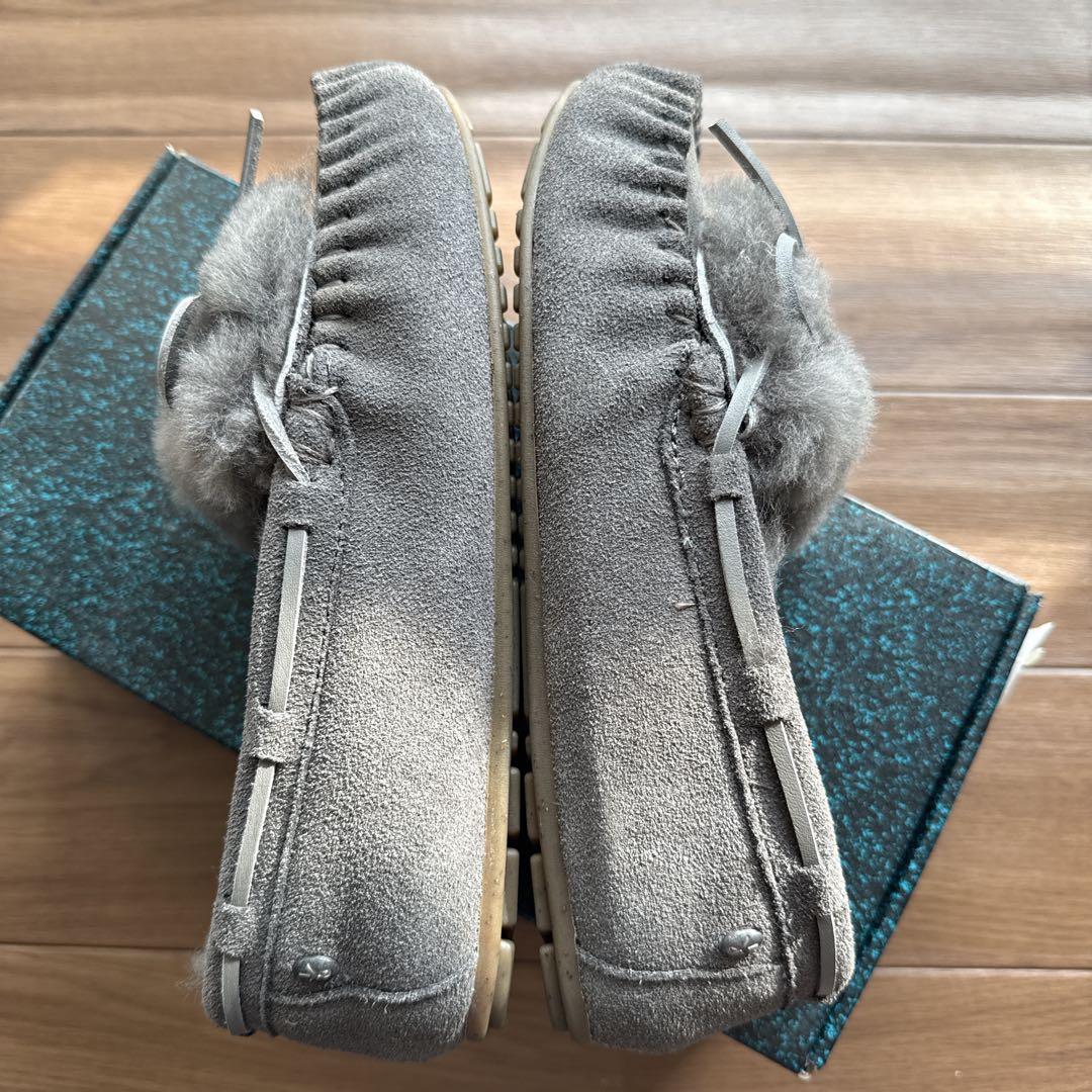 新品＊ EMU グレー Charcoal スエード ファー モカシン 完売カラー