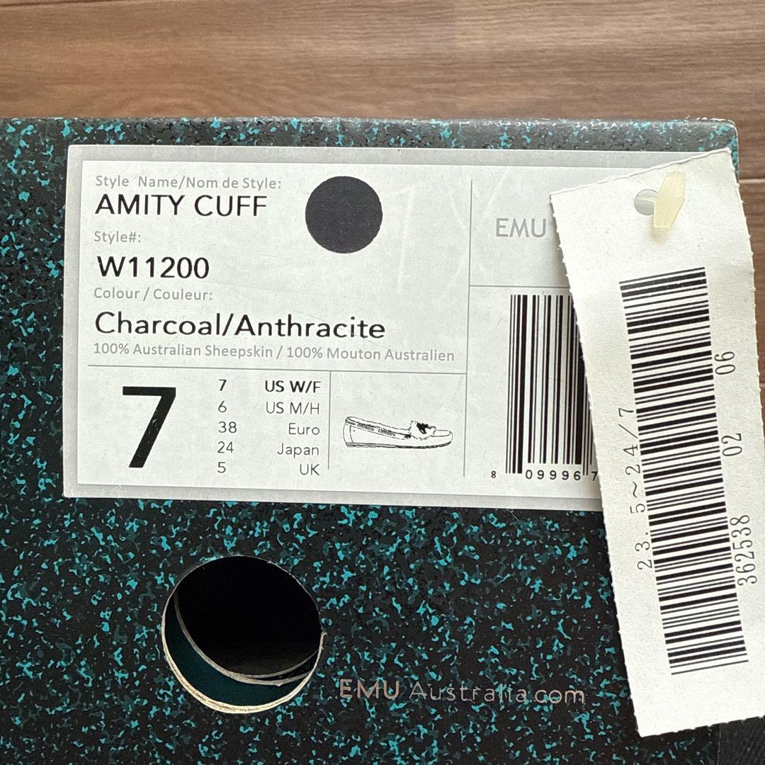 新品＊ EMU グレー Charcoal スエード ファー モカシン 完売カラー