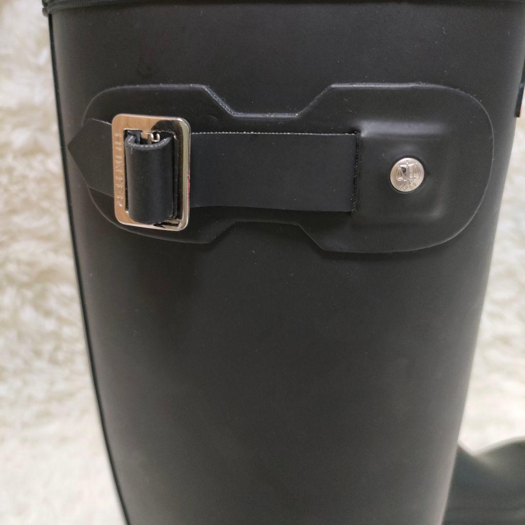 【美品】HUNTER レディース 長靴 バックル付き ブラック 23cm