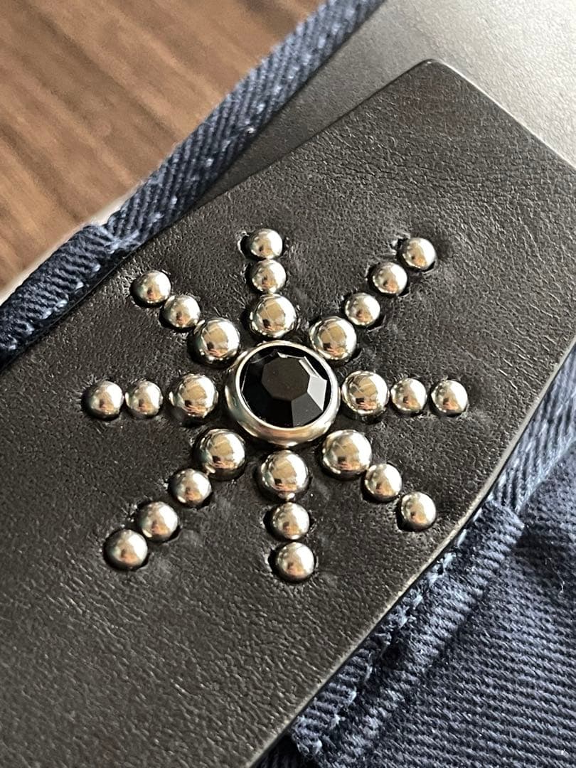 オーダー品　ディッキーズ874専用スタッズベルト　牛ヌメ　シルバー