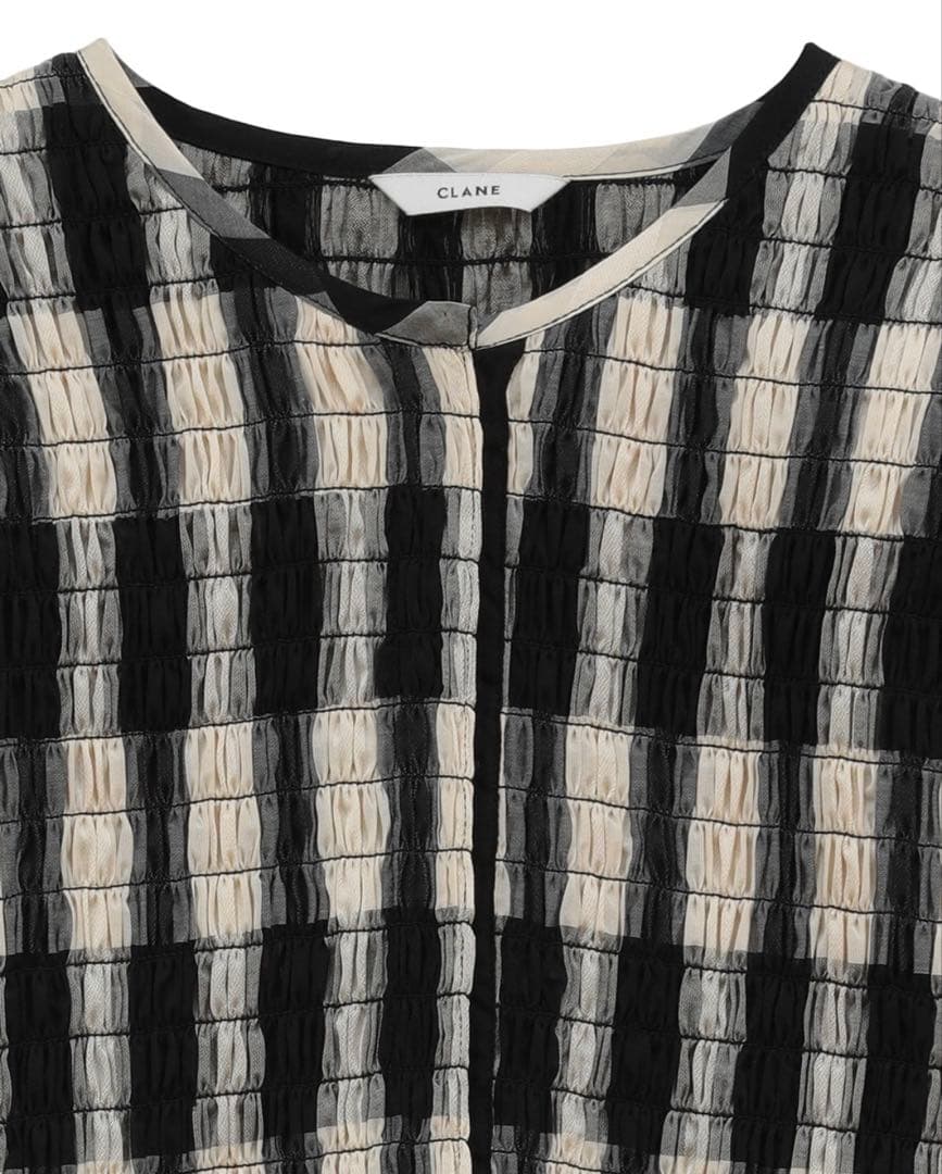 トップス CLANE SHIRRING DESIGN BLOUSE