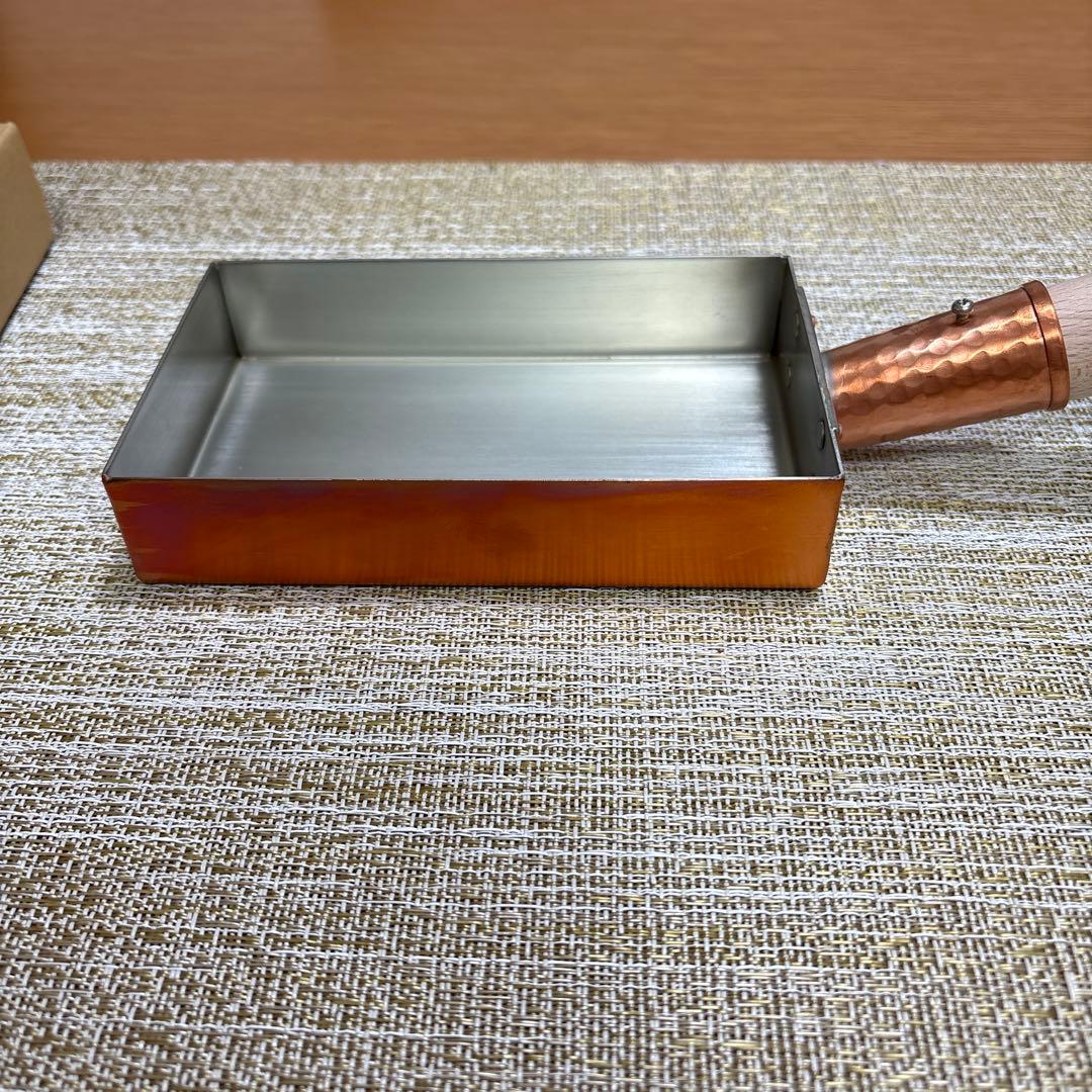 【美品】アイザワ工房　銅製玉子焼器 サイズ9✖️15cm ・厚さ1.2mm