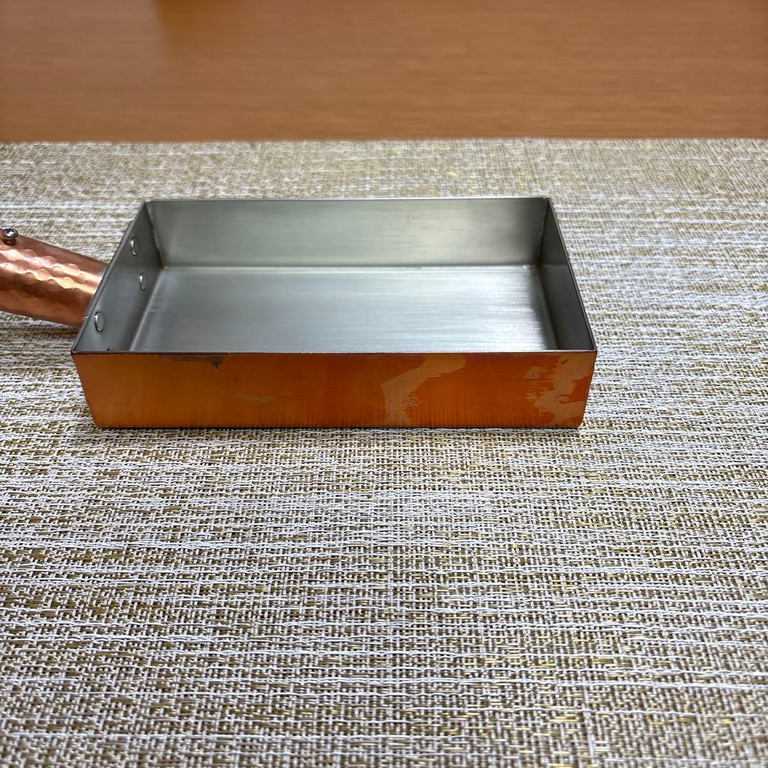 【美品】アイザワ工房　銅製玉子焼器 サイズ9✖️15cm ・厚さ1.2mm