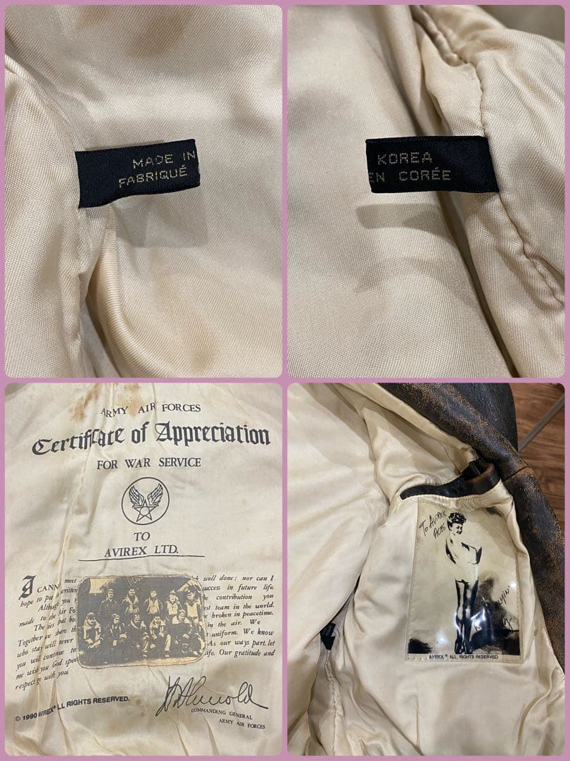 d*3様 希少 アヴィレックス レザージャケット　ピンナップガール 90s ビン