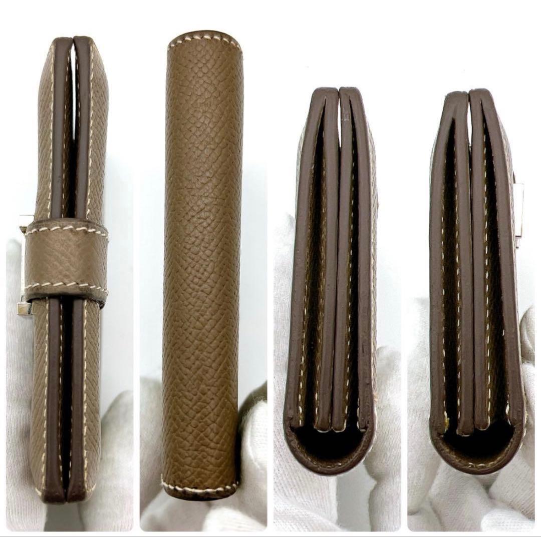 1*5様 【15】【極美品】エルメス ベアンミニ カードケース エトゥープ