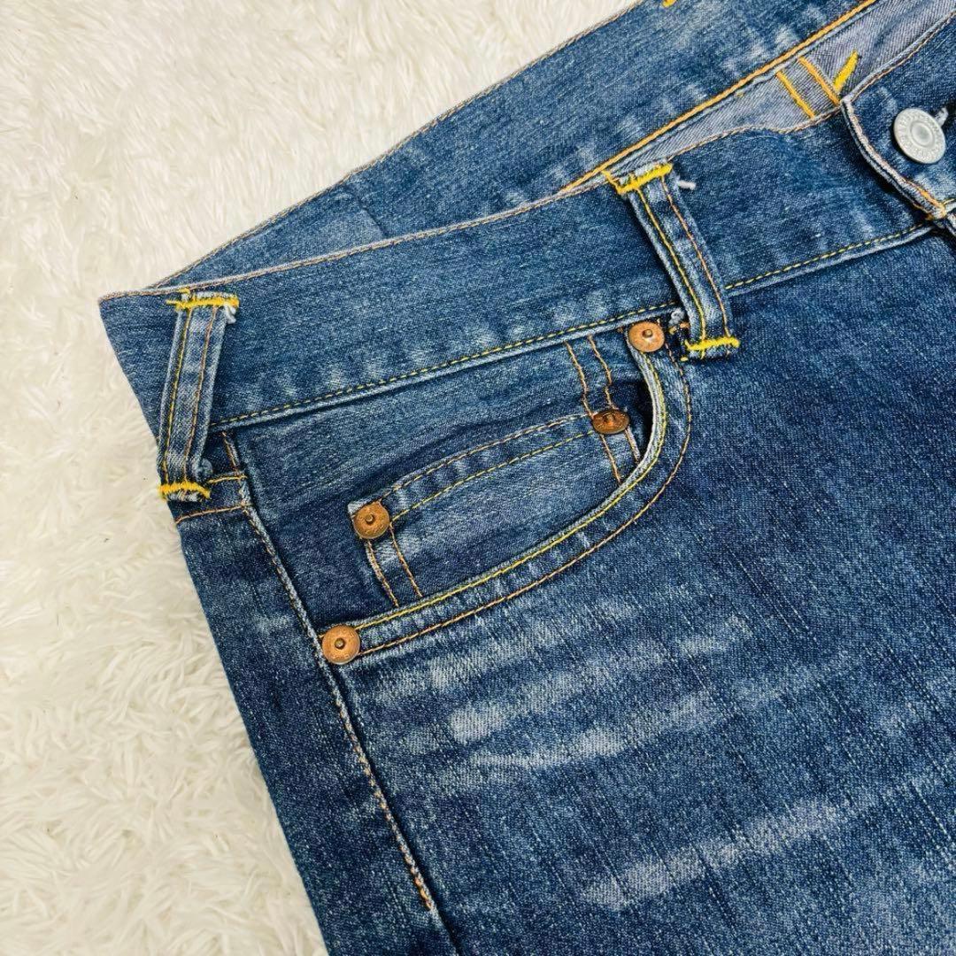 希少 EVISU DONNA 大黒 白 ビックカモメ デニム 虎耳 ストレート