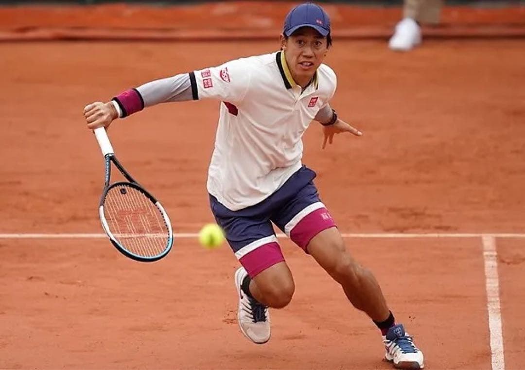 2020年全仏オープン　UNIQLO 錦織圭選手　上(M)下(S)セット(紺色)