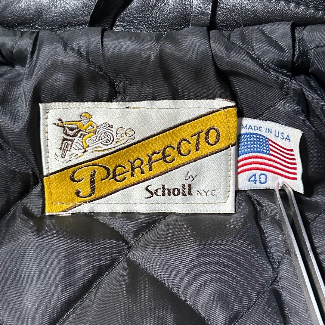 80~90s Schott 613 ワンスター 40 黒 ダブルライダース