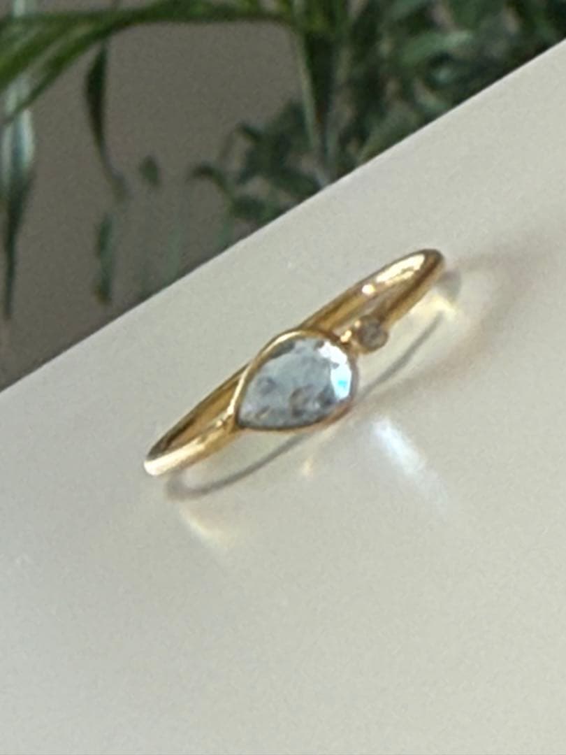 アクセサリー UPALA Aquamarine Teardrop Ring 18K (K18)