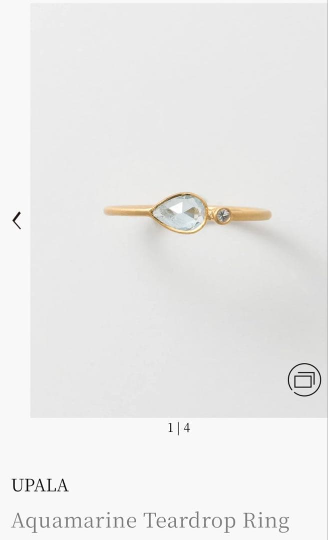 アクセサリー UPALA Aquamarine Teardrop Ring 18K (K18)
