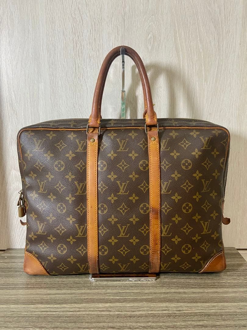 ルイヴィトン　モノグラム ポルトドキュマン　ヴォワヤージュ ビジネスバッグ　茶色