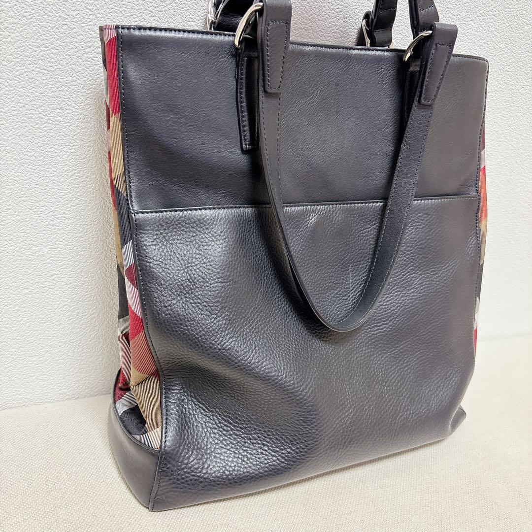 ダークレッド クレストブリッジチェックトート ブラックレーベル クレストブリッジ