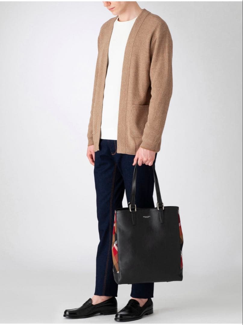 ダークレッド クレストブリッジチェックトート ブラックレーベル クレストブリッジ