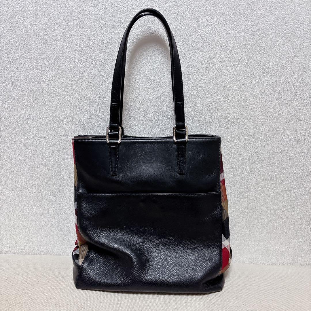 ダークレッド クレストブリッジチェックトート ブラックレーベル クレストブリッジ