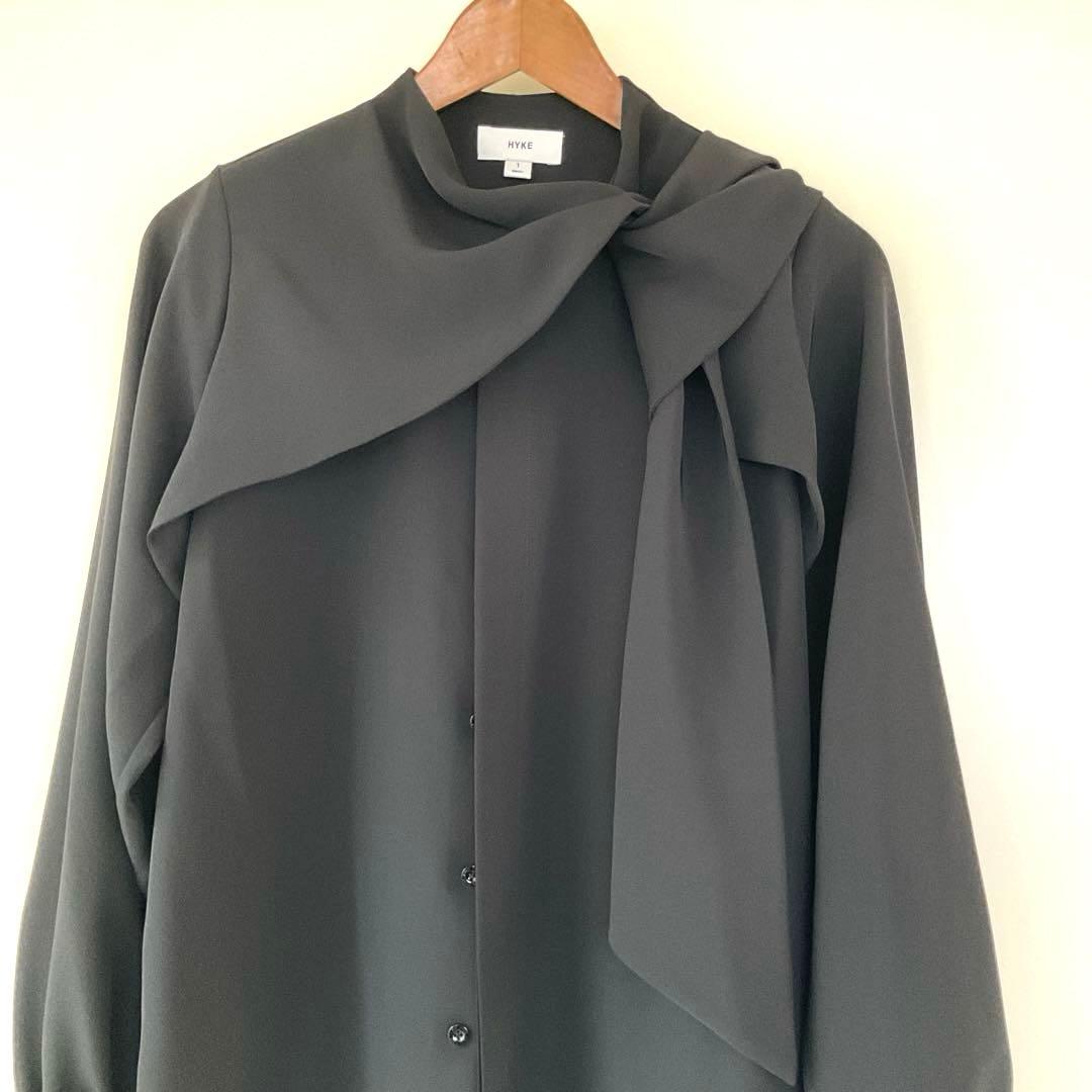 HYKE ボウタイブラウス ブラック　Sサイズ