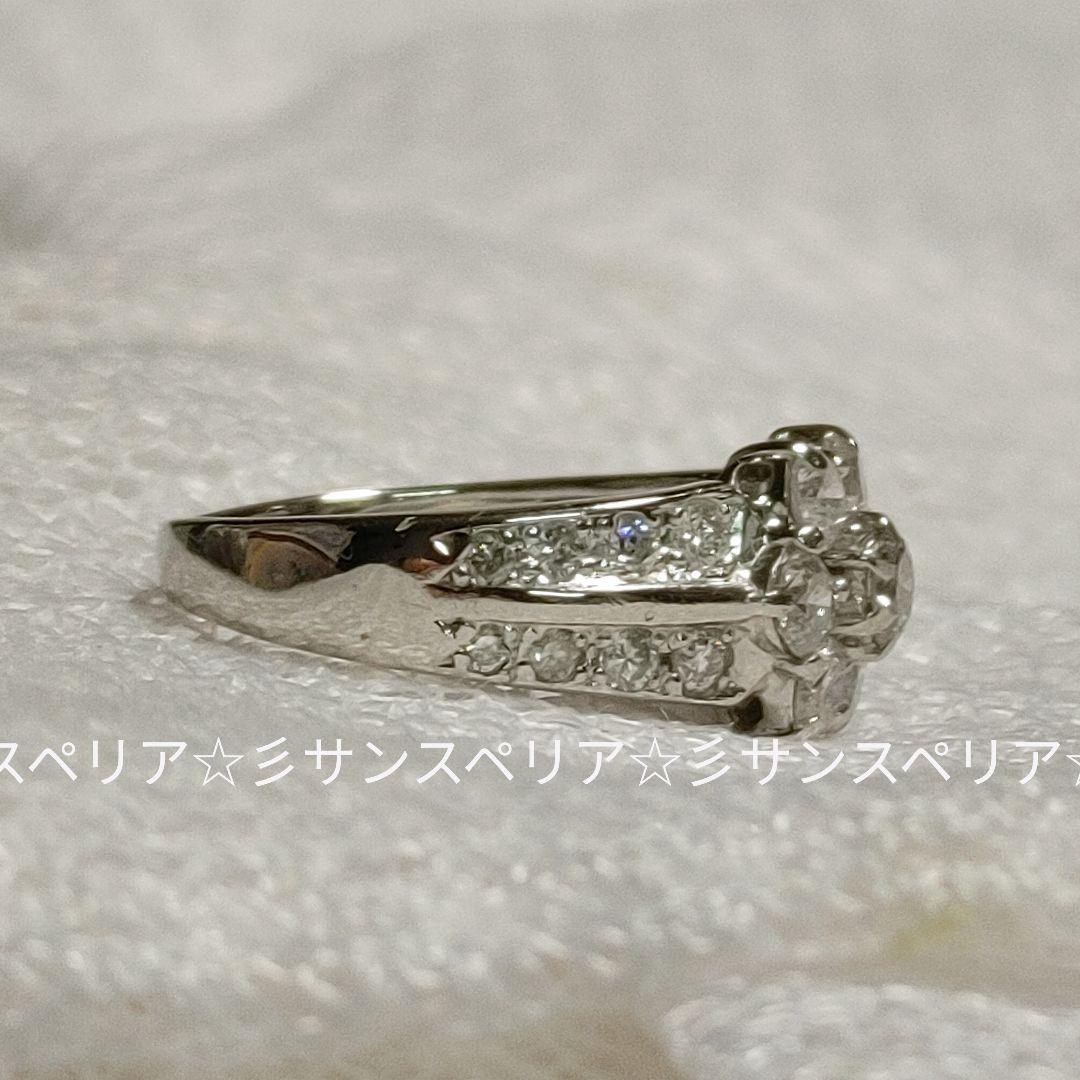 Pt900　ダイヤモンド1.00ctフラワーリング