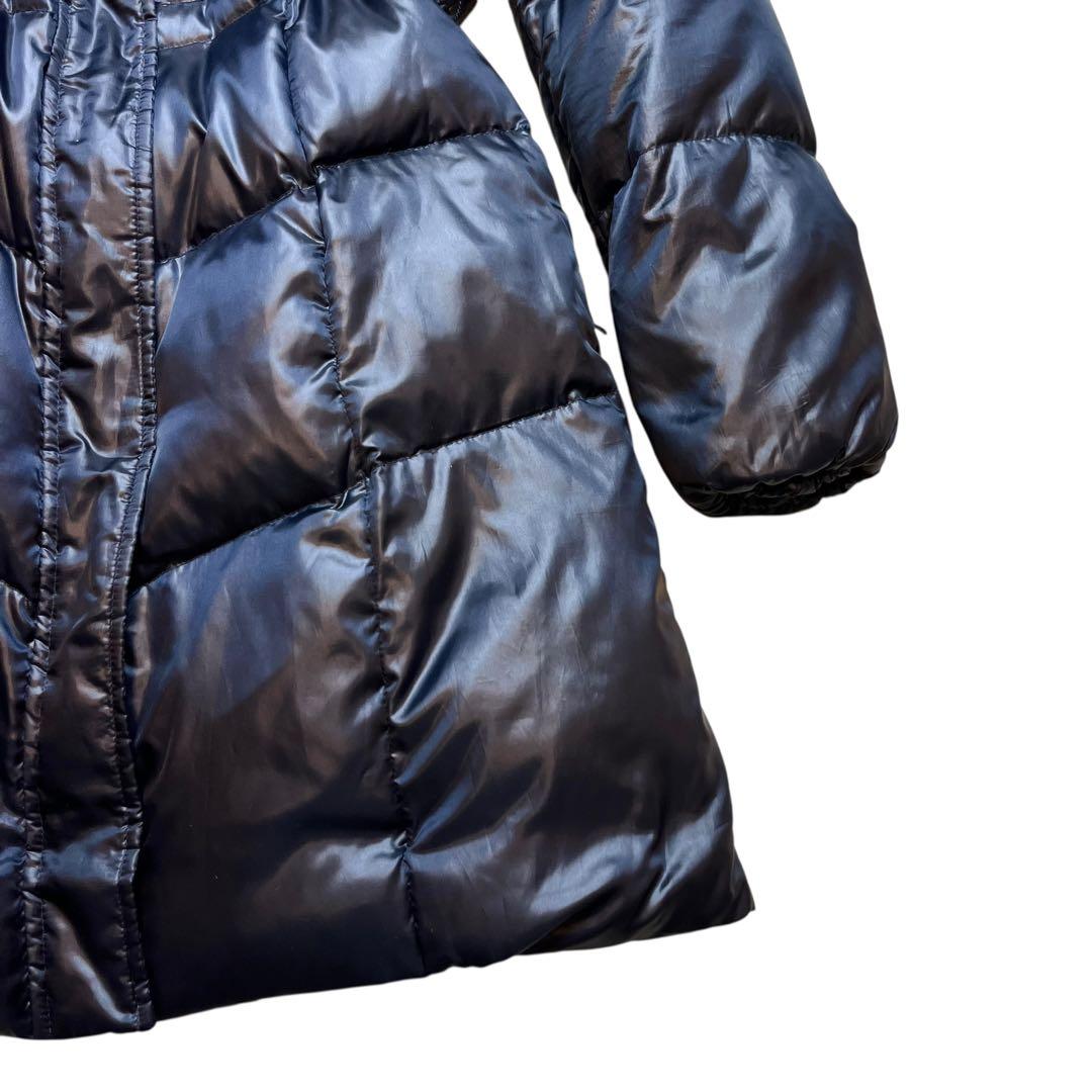 40 ブルーフォックス ファー ダウンコート Aライン フレア インディヴィ 紺