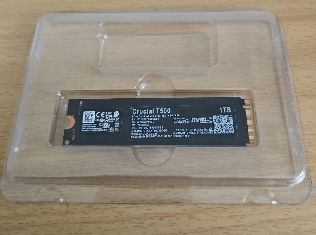 内蔵型SSD Crucial T500 PRO 1TB Gen4 NVMe M.2 SSD
