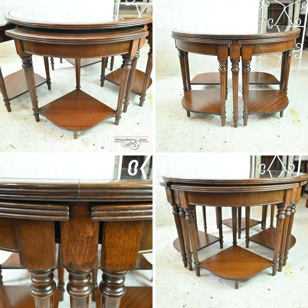 雅*様 【早い者勝ち】L3705-264 英国アンティーク 丸テーブル ネストテ