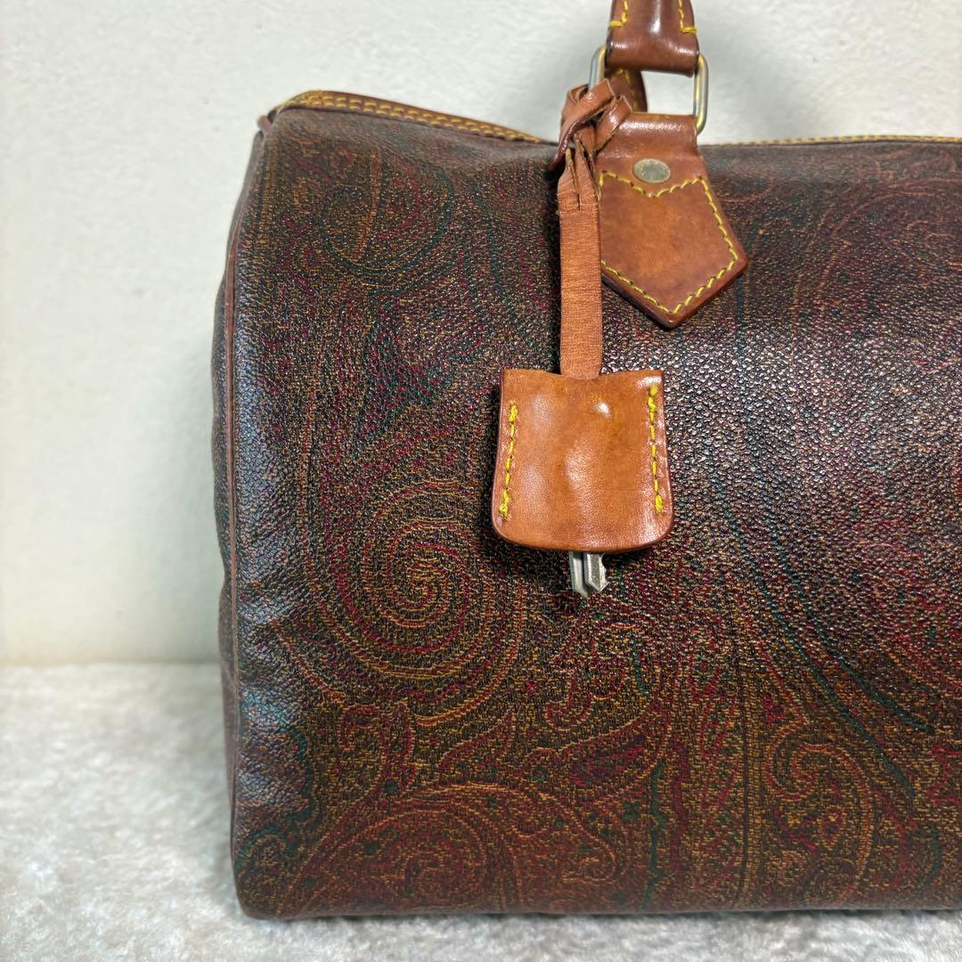 【お値下げ！専用箱&袋付】エトロ/ETROミニボストンバッグ ペイズリー 南京錠