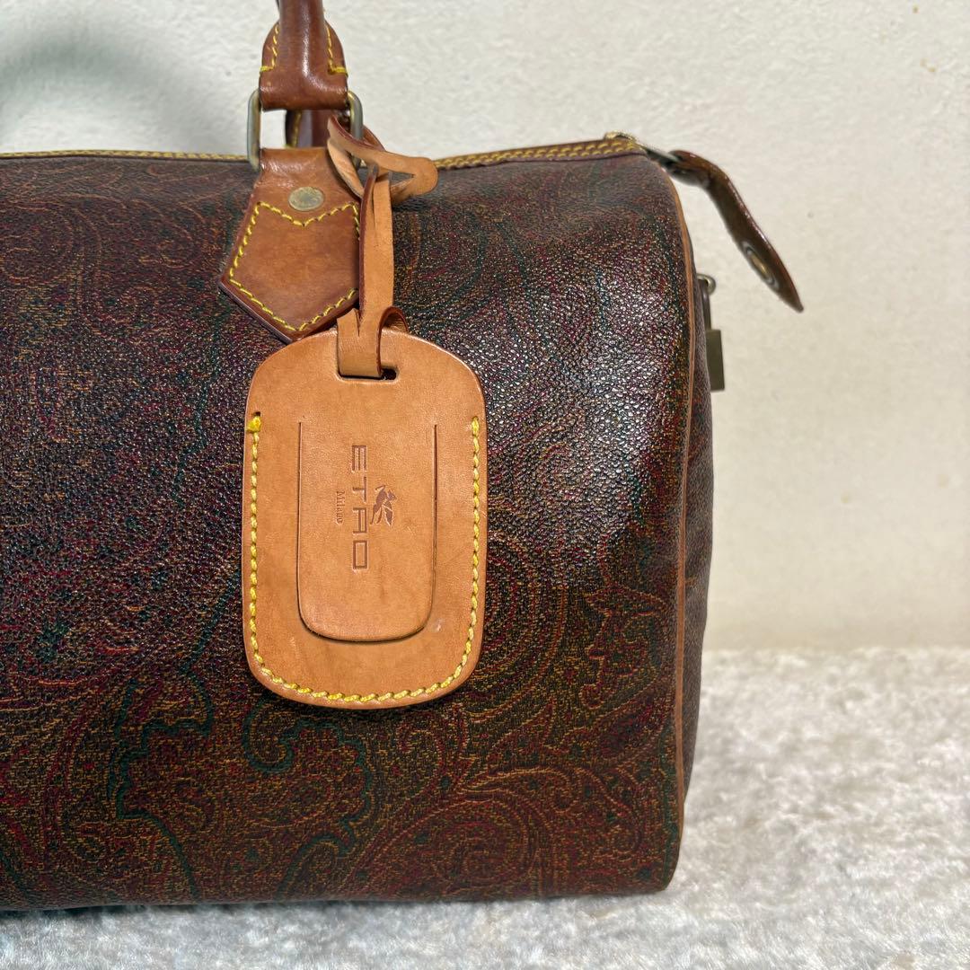 【お値下げ！専用箱&袋付】エトロ/ETROミニボストンバッグ ペイズリー 南京錠